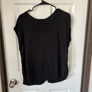 Abercrombie & Fitch Black Blouse with Floral Detail